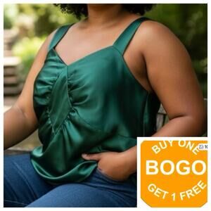 Nine West Silk Camisole in dark green size 16W  NWT